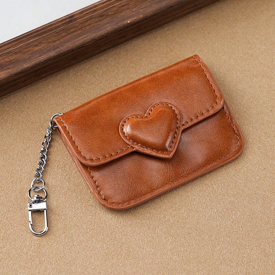 Retro Oil Wax PU Leather Coin Purse with Card Holder, Anti-Magnetic Mini Wallet for Men and Women, Compact Two-in-One ID and Coin Storage