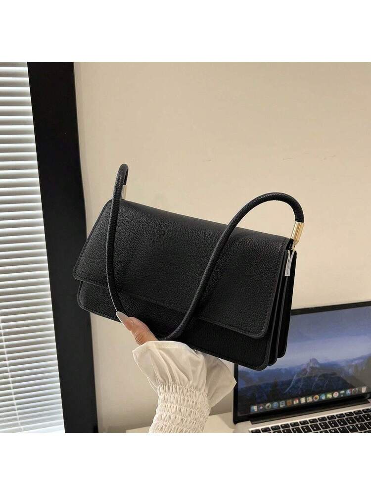 Crocodile Embossed Flap Shoulder Bag for Women, Fashionable Textured PU Leather Purse, Elegant Compact Handbag for Daily Use and Events