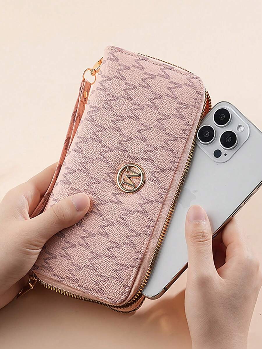 Retro Floral Long Wallet for Women with Zipper Pouch, Multifunctional Clutch for Cards, Phone and Bills, Elegant Wristlet Purse for Daily Use