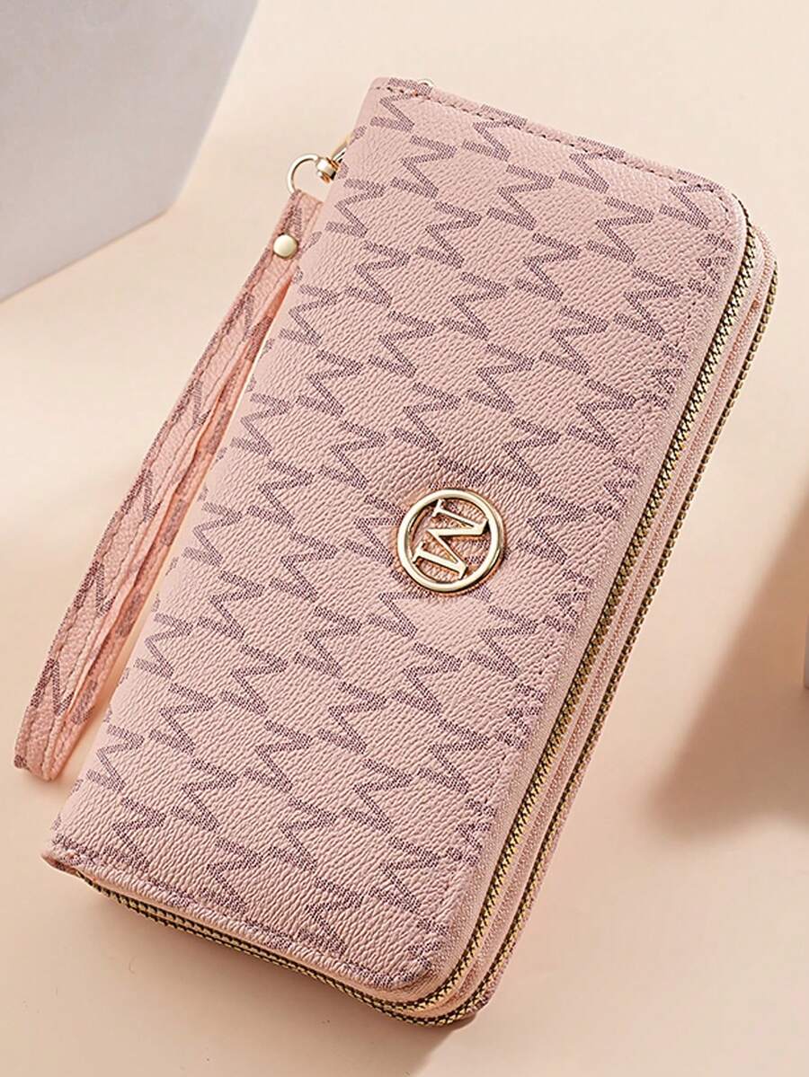 Retro Floral Long Wallet for Women with Zipper Pouch, Multifunctional Clutch for Cards, Phone and Bills, Elegant Wristlet Purse for Daily Use
