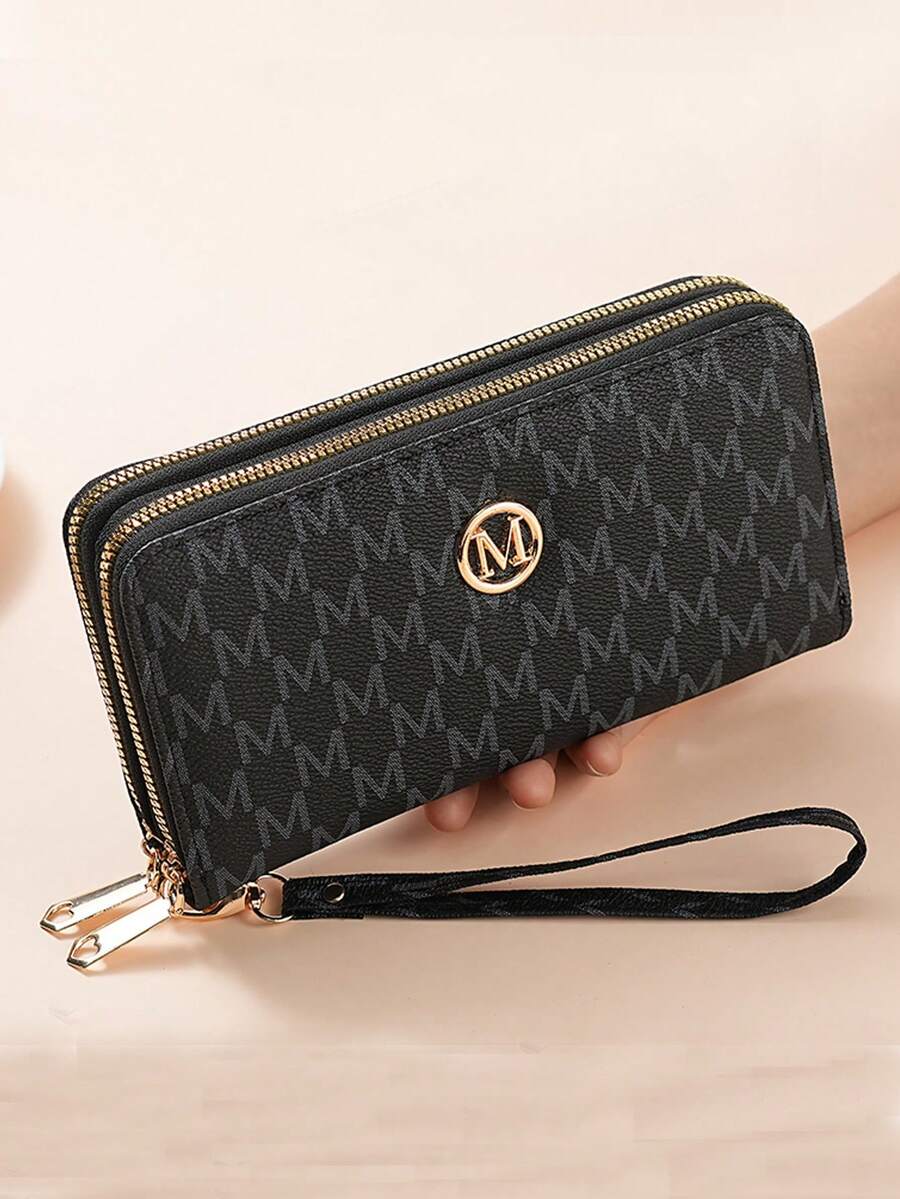 Retro Floral Long Wallet for Women with Zipper Pouch, Multifunctional Clutch for Cards, Phone and Bills, Elegant Wristlet Purse for Daily Use