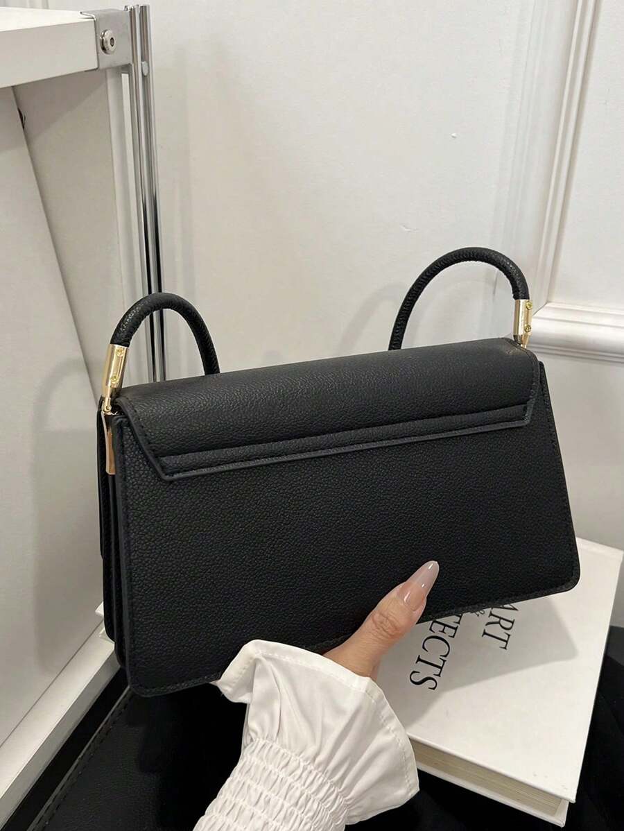 Crocodile Embossed Flap Shoulder Bag for Women, Fashionable Textured PU Leather Purse, Elegant Compact Handbag for Daily Use and Events