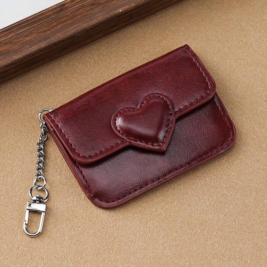 Retro Oil Wax PU Leather Coin Purse with Card Holder, Anti-Magnetic Mini Wallet for Men and Women, Compact Two-in-One ID and Coin Storage