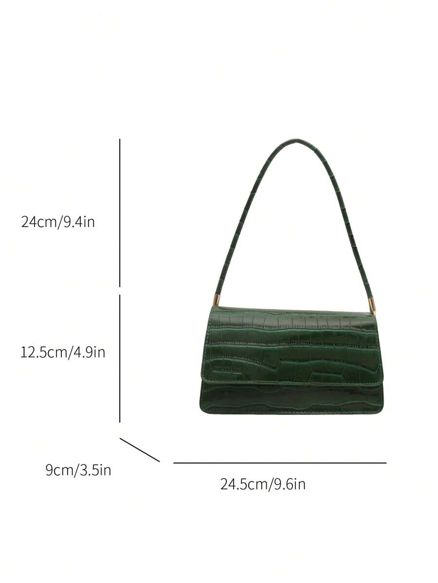 Embossed Multi-Compartment Shoulder Bag for Women, Elegant Spring 2025 Handbag with Crocodile Texture, Chic Tote for Work and Outings