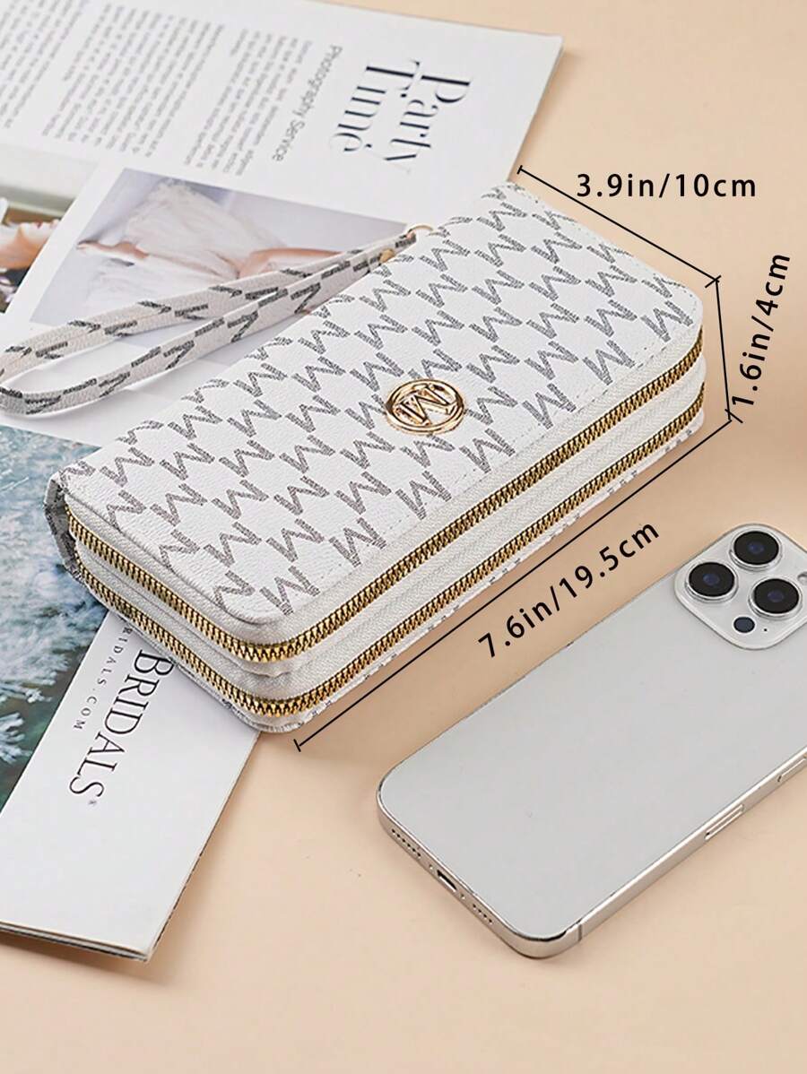 Retro Floral Long Wallet for Women with Zipper Pouch, Multifunctional Clutch for Cards, Phone and Bills, Elegant Wristlet Purse for Daily Use