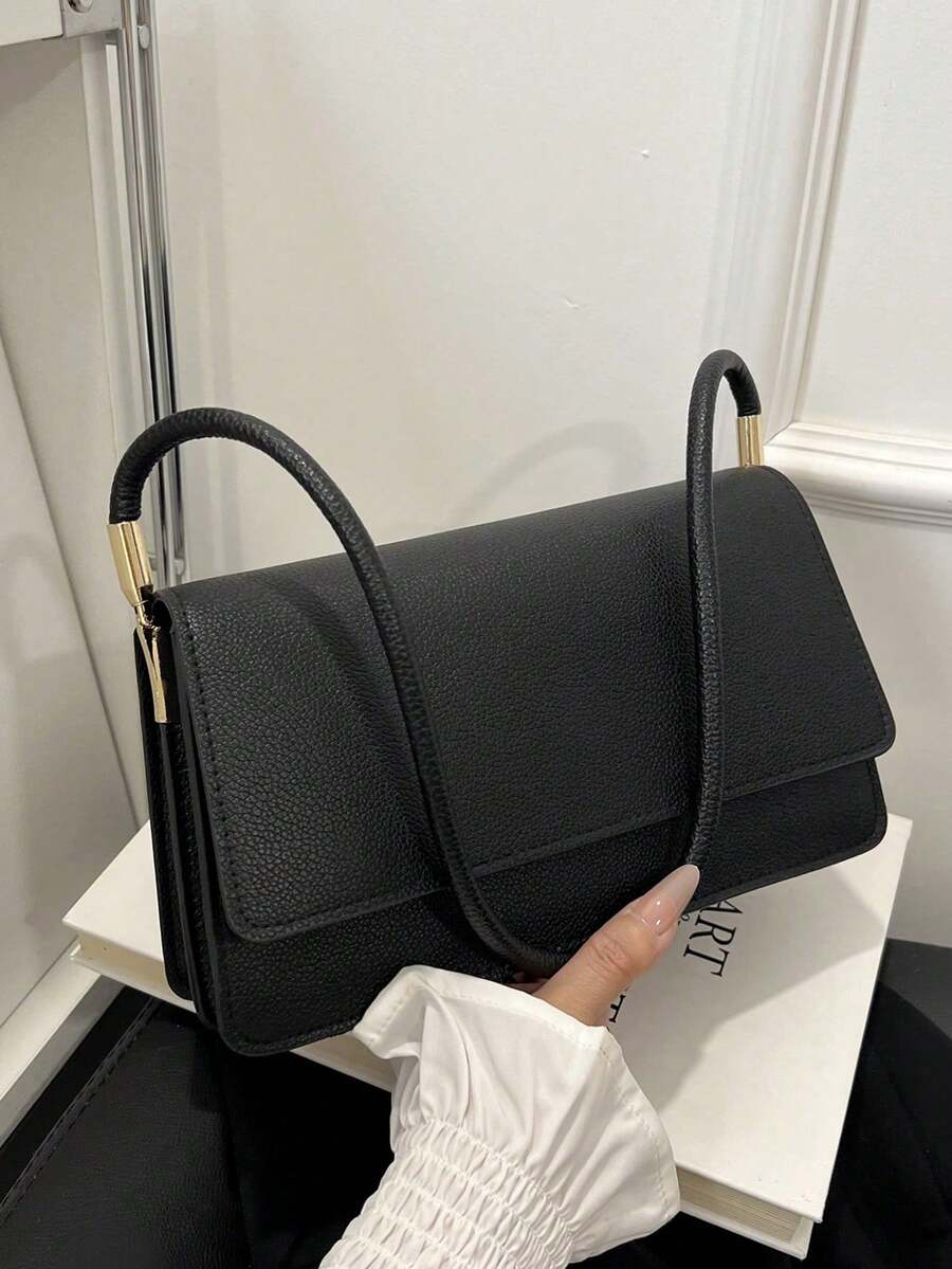 Crocodile Embossed Flap Shoulder Bag for Women, Fashionable Textured PU Leather Purse, Elegant Compact Handbag for Daily Use and Events