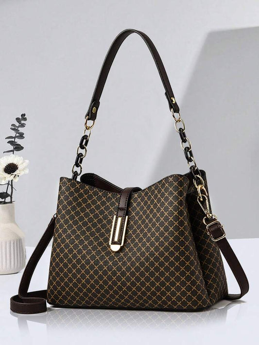 Vintage Pattern Tote and Wallet Set for Women, Large Capacity Crossbody Bag, Elegant Shoulder Purse, Ideal Mother’s Day Gift or Essentials Bag