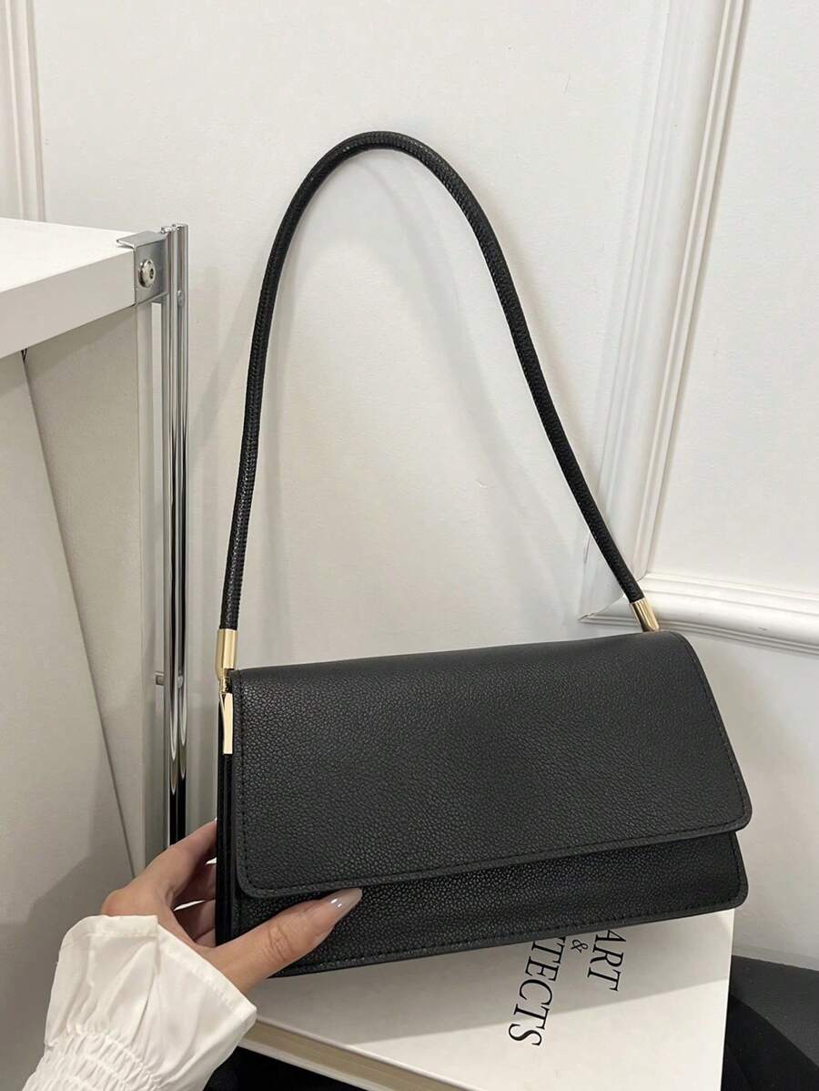 Crocodile Embossed Flap Shoulder Bag for Women, Fashionable Textured PU Leather Purse, Elegant Compact Handbag for Daily Use and Events
