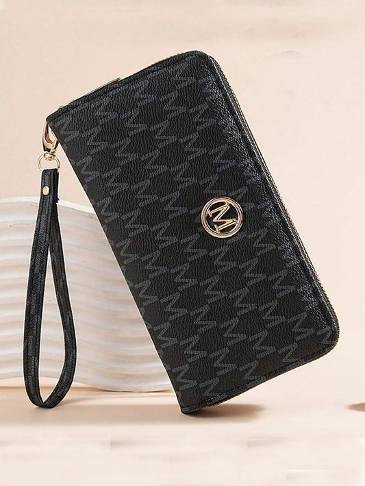 Retro Floral Long Wallet for Women with Zipper Pouch, Multifunctional Clutch for Cards, Phone and Bills, Elegant Wristlet Purse for Daily Use