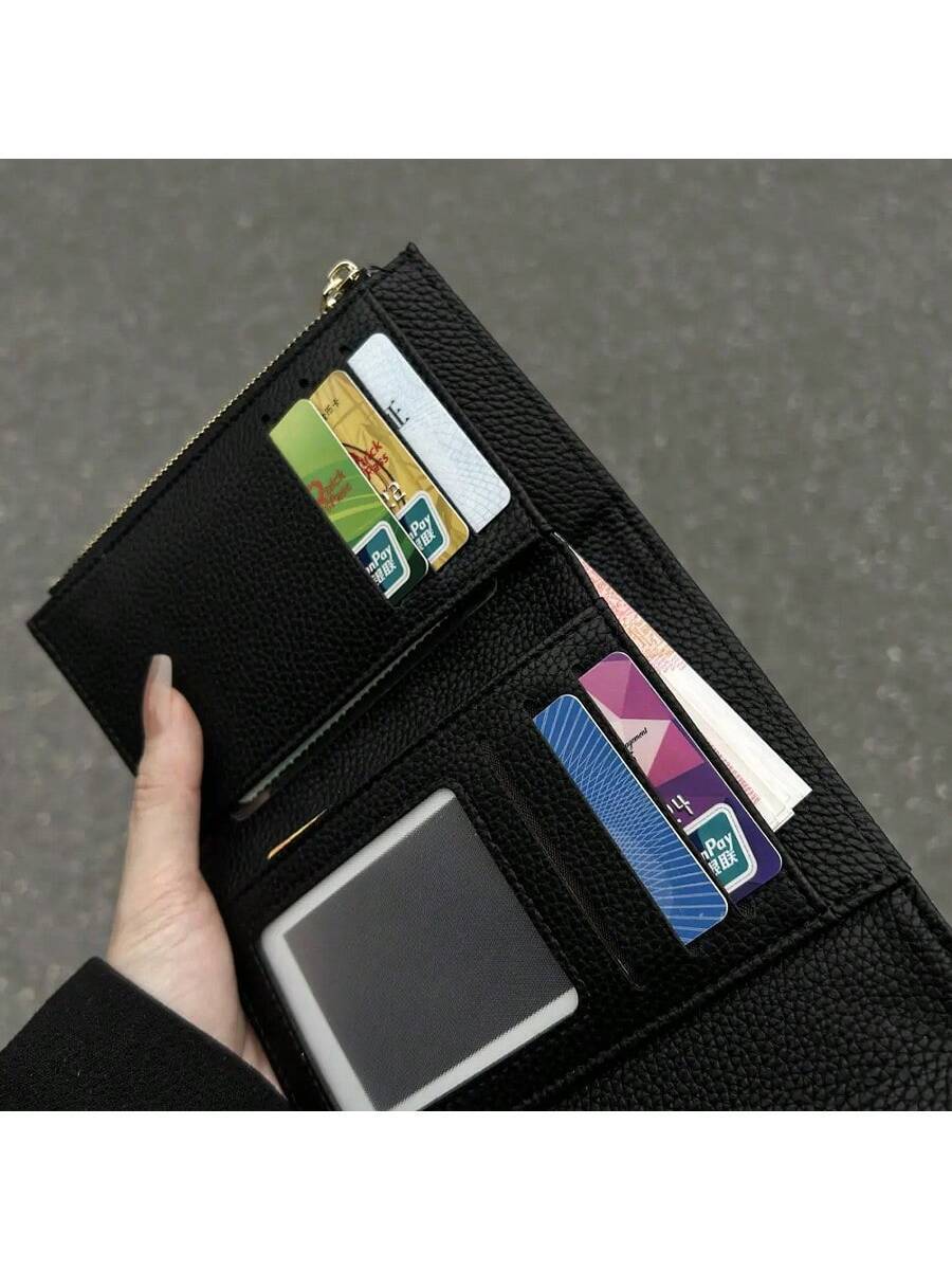 PU Leather Lock Buckle Short Wallet for Women, Elegant Mini Purse with Structured Design, Stylish Daily Wallet for Modern Feminine Looks
