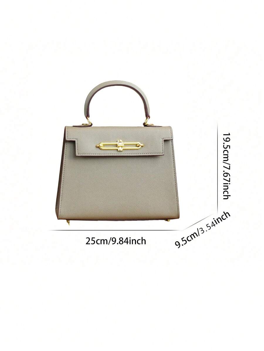 Elegant Palm Texture Small Tote Bag for Women, Refined Square Kelly Shoulder Purse, High-End OL Work Bag, 2025 Minimalist Commuter Style