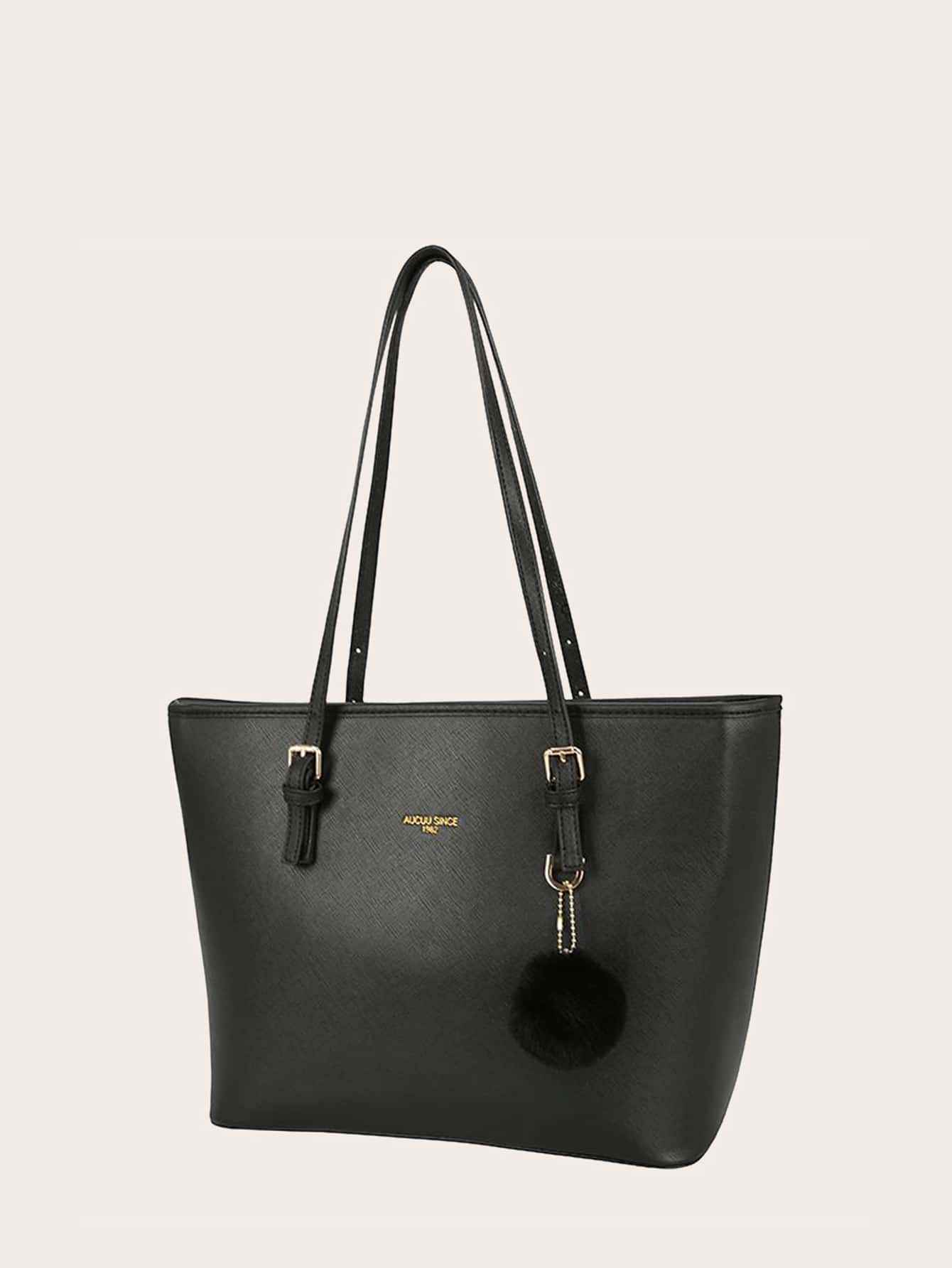 Minimalist Solid Colour Tote Bag with Large Capacity, Structured PU Handbag for Women, Sleek Handheld Design for Work, Travel or Commute