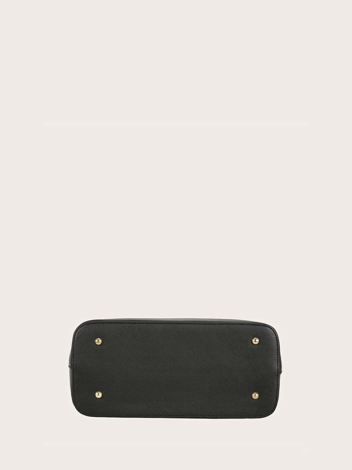Minimalist Solid Colour Tote Bag with Large Capacity, Structured PU Handbag for Women, Sleek Handheld Design for Work, Travel or Commute