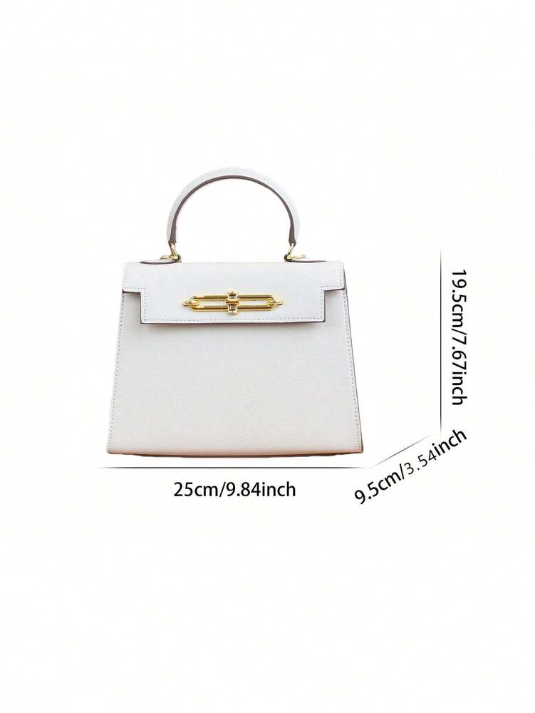 Elegant Palm Texture Small Tote Bag for Women, Refined Square Kelly Shoulder Purse, High-End OL Work Bag, 2025 Minimalist Commuter Style