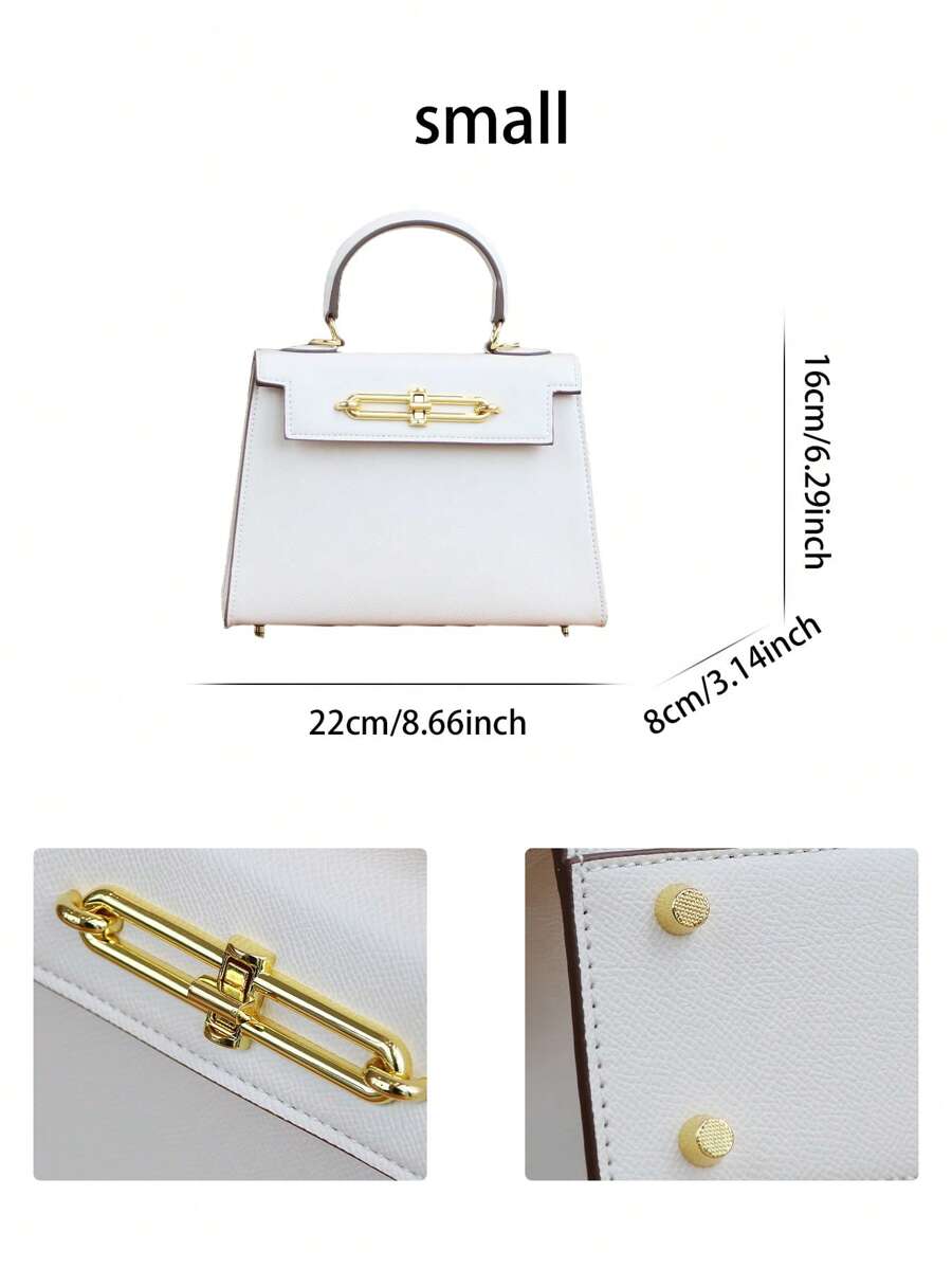 Elegant Palm Texture Small Tote Bag for Women, Refined Square Kelly Shoulder Purse, High-End OL Work Bag, 2025 Minimalist Commuter Style