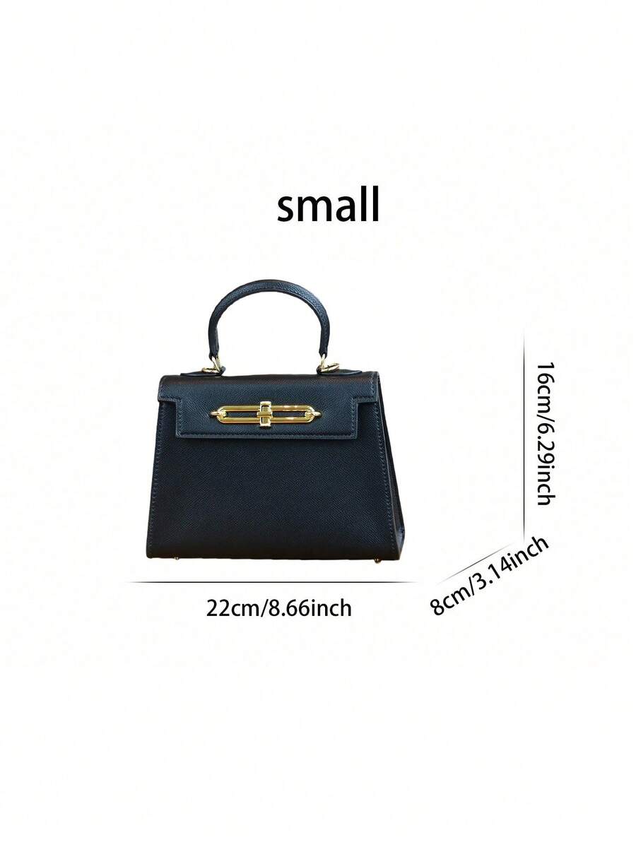 Elegant Palm Texture Small Tote Bag for Women, Refined Square Kelly Shoulder Purse, High-End OL Work Bag, 2025 Minimalist Commuter Style