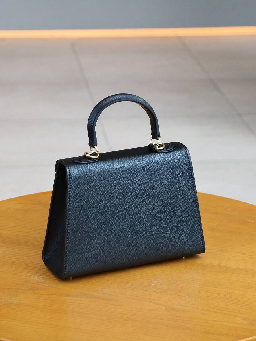 Elegant Palm Texture Small Tote Bag for Women, Refined Square Kelly Shoulder Purse, High-End OL Work Bag, 2025 Minimalist Commuter Style