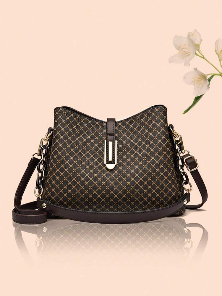 Vintage Pattern Tote and Wallet Set for Women, Large Capacity Crossbody Bag, Elegant Shoulder Purse, Ideal Mother’s Day Gift or Essentials Bag