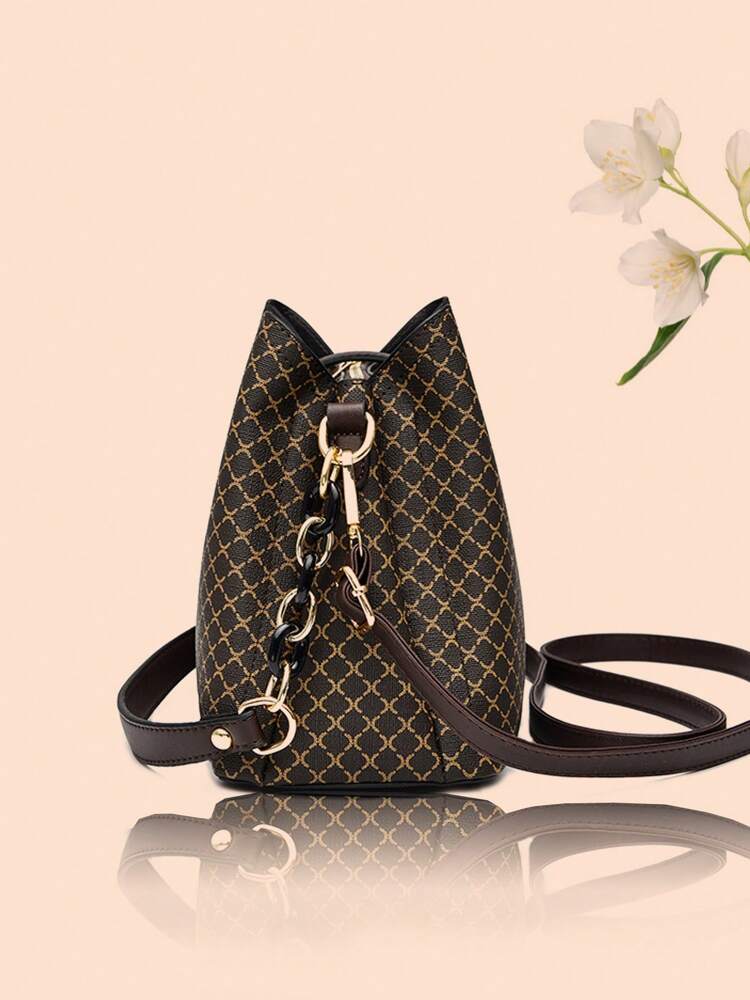 Vintage Pattern Tote and Wallet Set for Women, Large Capacity Crossbody Bag, Elegant Shoulder Purse, Ideal Mother’s Day Gift or Essentials Bag