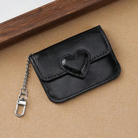 Retro Oil Wax PU Leather Coin Purse with Card Holder, Anti-Magnetic Mini Wallet for Men and Women, Compact Two-in-One ID and Coin Storage
